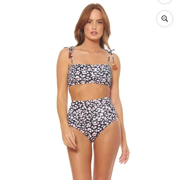 NWT Jessica Simpson leopard high rise swim bottoms only - Picture 3 of 3